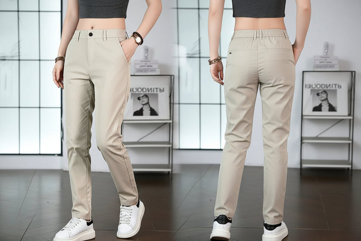 Men’s Ice Silk Summer Pants – Lightweight Breathable Straight Leg Trousers with Casual Business Styling for Daily Wear, Travel and Office