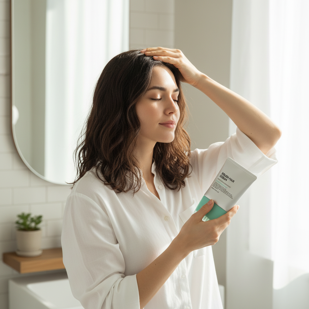 PDRN Hair Serum with Built-In Brush – Scalp Massager Formula for Stronger-Looking Roots, Daily Nourishment and Healthy Hair-Care Maintenance