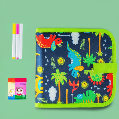 Reusable Doodle Drawing Book-Erasable Coloring and Writing Activity Set for Toddlers Travel Learning and Creative Play