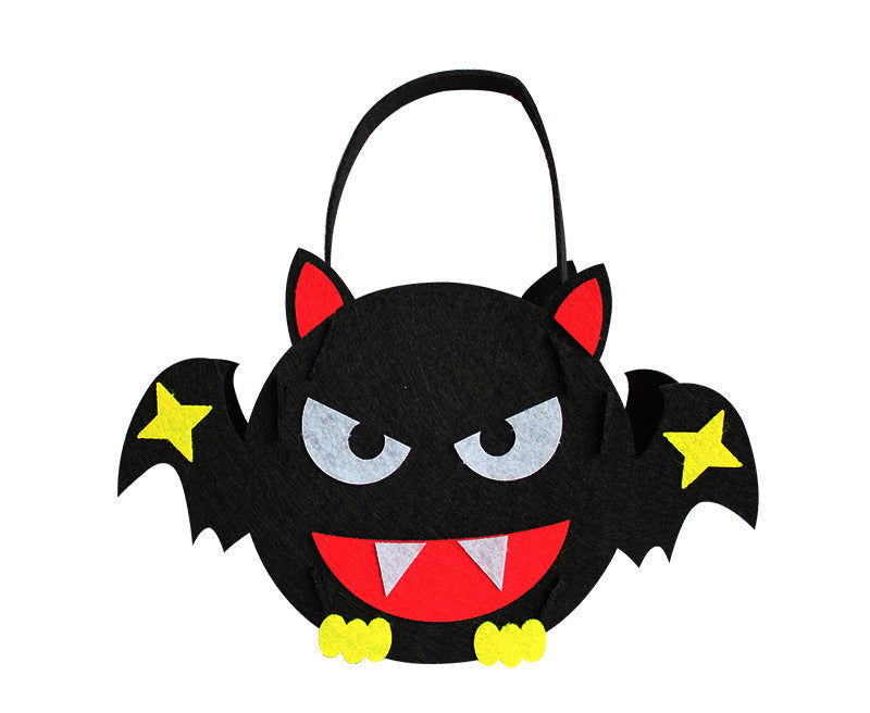 Halloween Pumpkin Candy Bag Kit – DIY Felt Treat Tote Craft Set for Kids, Kindergarten Activities, Party Favors and Handmade Holiday Fun