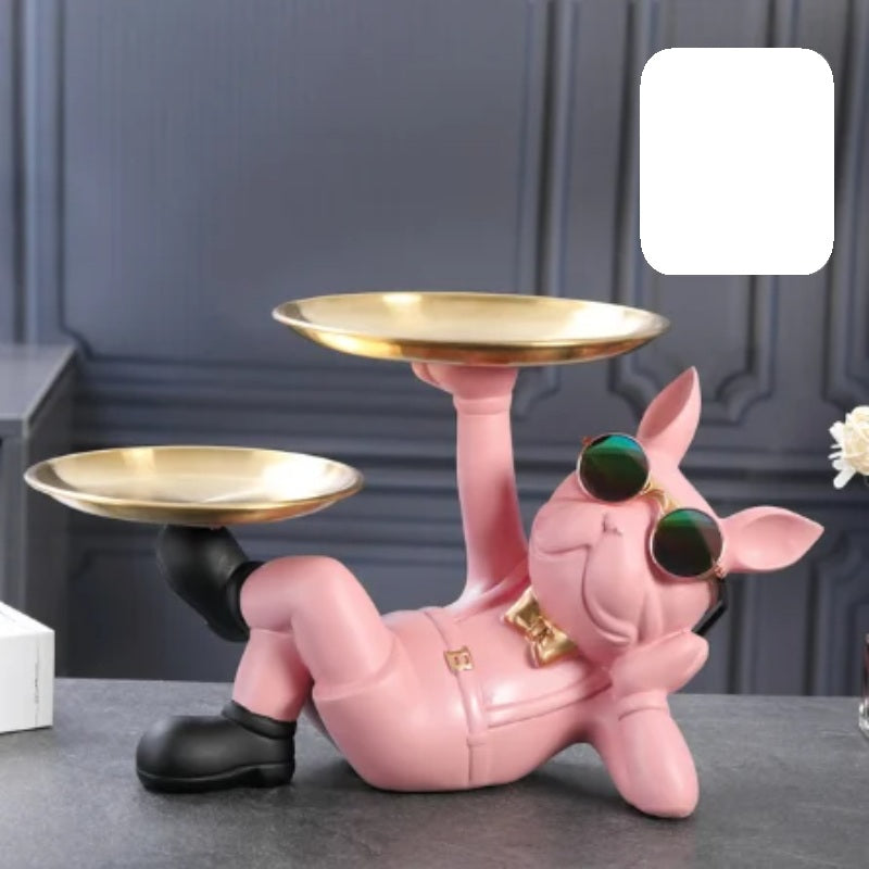 Cool Bulldog Figurine Statue - Decorative Dog Sculpture for Living Room, Office or Bedroom with Bold Personality & Charm