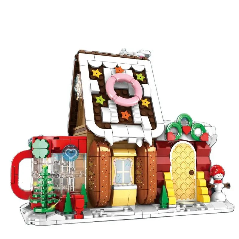 Winter Village Christmas House Building Blocks – Creative ART House Model Set for Kids, DIY Bricks Christmas Gift & Holiday Display