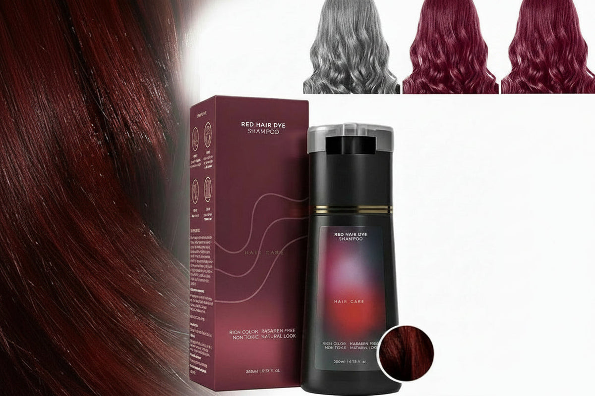 Gray Hair Dye Shampoo – Semi-Permanent Hair Color Treatment for Women and Men with Black, Brown or Purple Shades for Easy At-Home Coverage