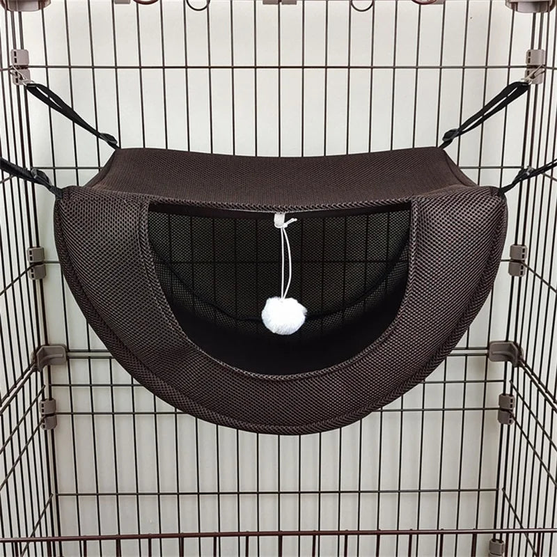 Cat Hammock Bed – Breathable Washable Hanging Pet Nest for Cages, Kittens, Guinea Pigs and Small Animals Seeking Cozy Sleep