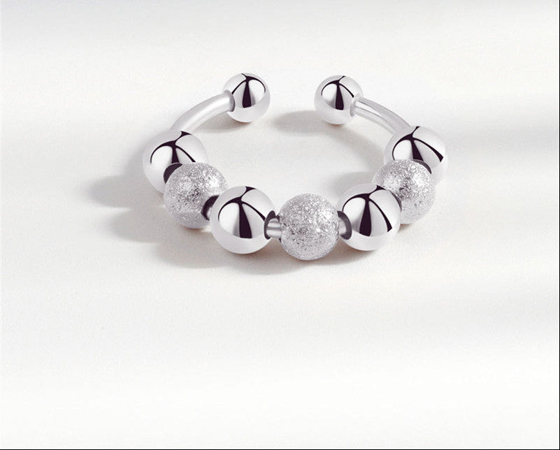 Micro-Motion Rotating Bead Ring – Round Bead Jewelry with Playful Spinning Detail for Stylish Everyday Wear, Stress Relief and Unique Gifting