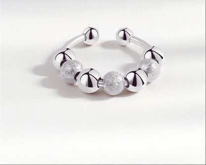 Micro-Motion Rotating Bead Ring – Round Bead Jewelry with Playful Spinning Detail for Stylish Everyday Wear, Stress Relief and Unique Gifting