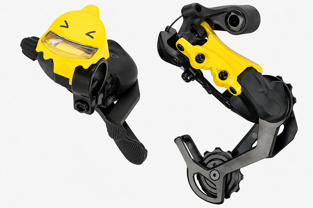 S-RIDE Bike Shifter and Rear Derailleur Set – Coordinated Bicycle Drivetrain Components for Smooth Gear Changes, Cycling Upgrades and Stylish Custom Builds