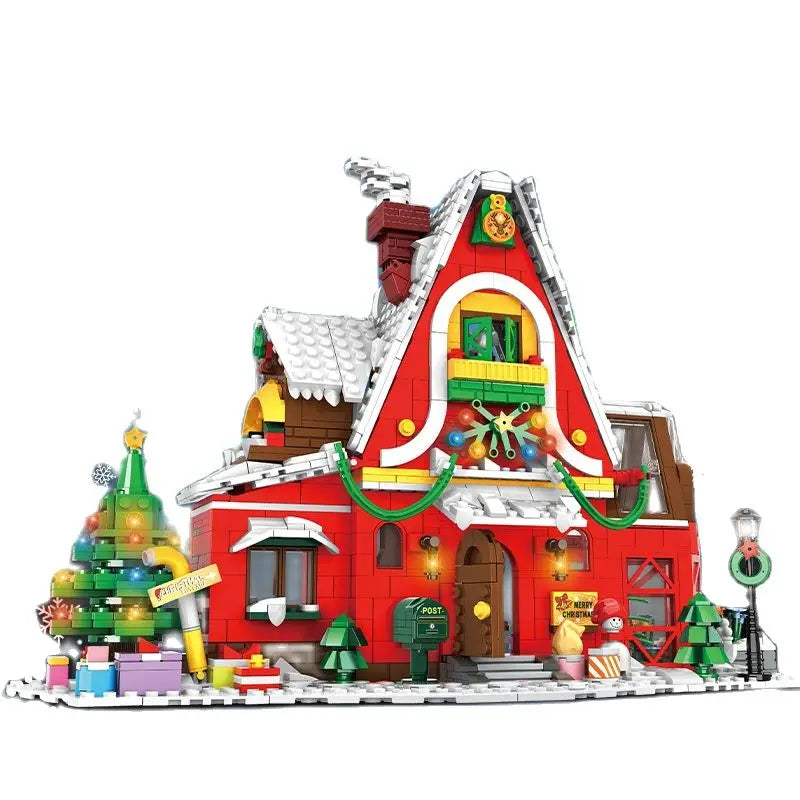 Winter Village Christmas House Building Blocks – Creative ART House Model Brick Set for Kids, Holiday Gift, Festive Desktop Christmas Decoration