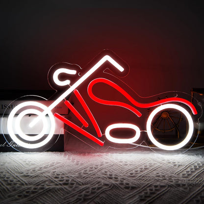Motorcycle Neon Sign – USB LED Wall Light and Business Signage for Garages, Game Rooms and Bedrooms, Perfect for Biker-Themed Decor