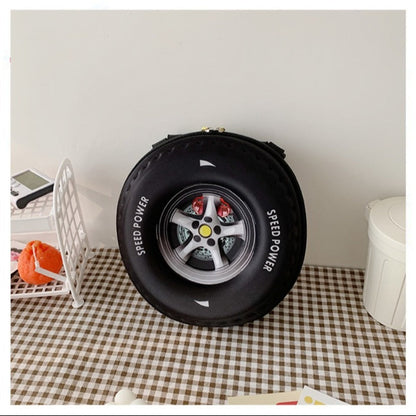 Colorful Tire-Shaped Kids School Backpack – EVA Waterproof Large-Capacity Kindergarten Bag with Adjustable Straps for Boys & Girls