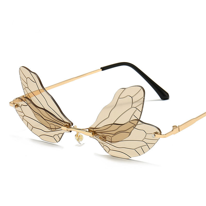 Trendy Dragonfly Wing Glasses – Unique Fashion Party Eyewear with Artistic Transparent Wings for Bold, Creative Style Lovers