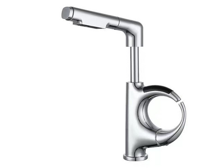 LED Temperature Display Kitchen Faucet – Mechanical Arm Mixer with Pull-Out Sprayer, Adjustable Height and Dual Water Modes for Modern Sinks