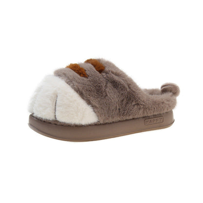 Furry Non-Slip  Adorable Kitty Claw Slippers – Women’s Indoor & Outdoor Slides, Warm Plush Cat Paw Mules for Cozy Home Comfort