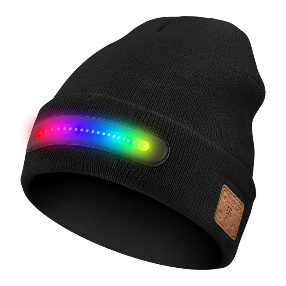 LED Beanie Hat with Light - USB Rechargeable Winter Headlamp Cap for Outdoor Work, Running and Camping