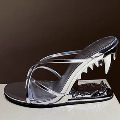 Women Pointed Toe Heels - Sexy Metal Detail Sandals with Luxury Design, Elegant Party Shoes for Women Fashion