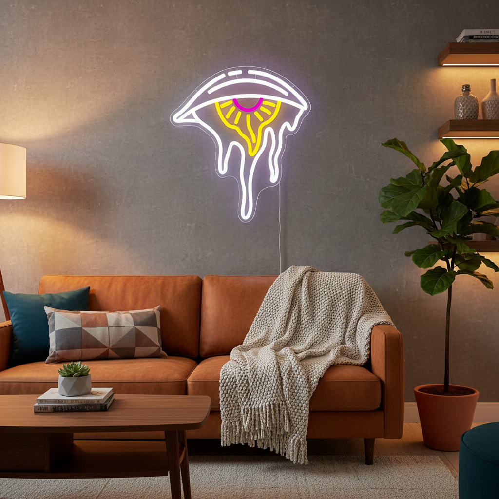Green Evil Eyes Neon Sign – Gothic LED Wall Light for Game Rooms, Bedrooms, Man Caves and Parties with Bold Nighttime Decor
