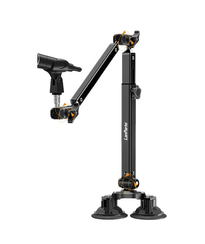 Adjustable Mic Boom Arm Desk Mount – 360° Swivel Microphone Stand with Detachable Riser Column for Streaming, Podcasting & Studio Recording