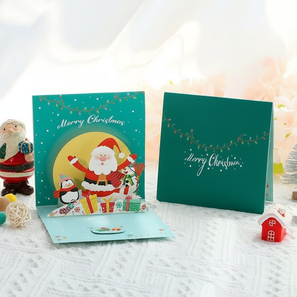 Pop-Up Christmas Tree Greeting Card – 3D Sparkling Holiday Fantasy Card for Christmas Blessings, Gift Messages, Seasonal Wishes, and Festive Surprises