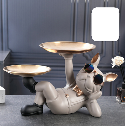 Cool Bulldog Figurine Statue - Decorative Dog Sculpture for Living Room, Office or Bedroom with Bold Personality & Charm