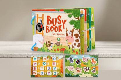 Montessori Quiet Busy Book - Early Learning Activity Binder for Toddlers with Matching Games and Skill Building