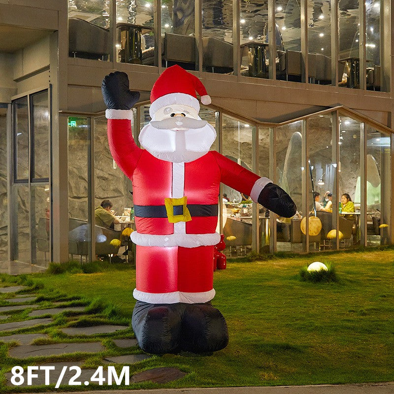 Christmas Inflatable Snowman & Santa - 8FT Giant Outdoor LED Garden Decoration for Holiday Parties, Front Yard Displays, Festive Winter Celebration Decor