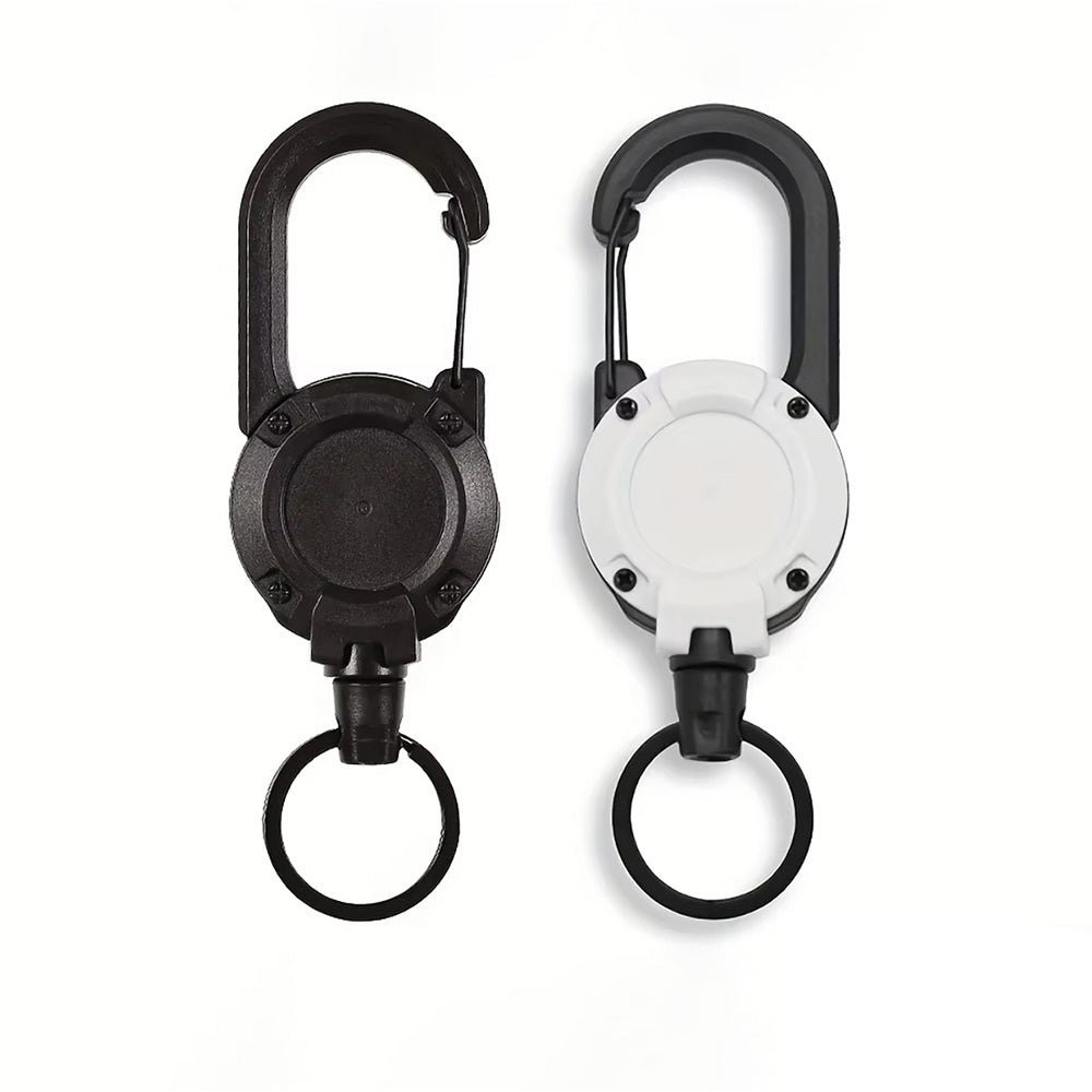 Retractable Wire Rope Keychain Holder – Anti-Theft Elastic Carabiner Hook for Backpack, Keys & Outdoor Travel Use