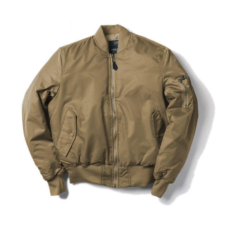 Padded Military MA1 Bomber Jacket – Nylon Quilted Flight Jacket for Men, Windproof Winter Outerwear for Daily Use