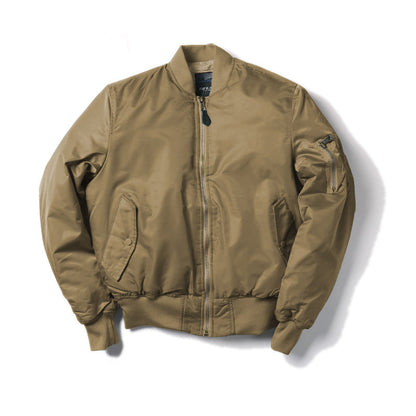 Padded Military MA1 Bomber Jacket – Nylon Quilted Flight Jacket for Men, Windproof Winter Outerwear for Daily Use