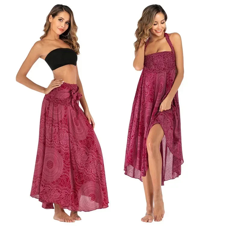 Women’s Boho Maxi Skirt – Loose Vintage Y2K Long Skirt for Summer, Casual Streetwear, Vacation Outfits and Effortless Everyday Styling