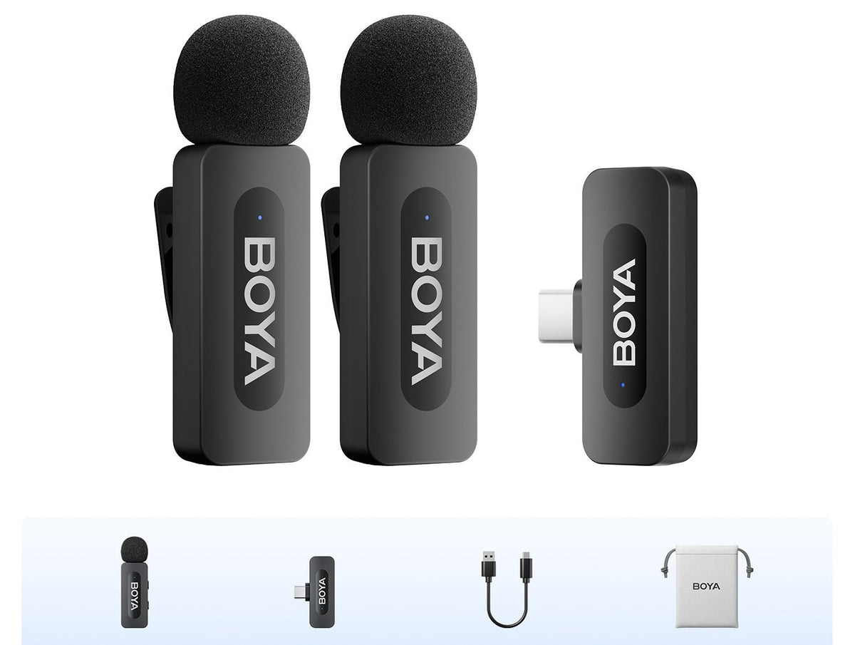 Wireless Lavalier Lapel Microphone – Rechargeable Noise-Cancelling Clip-On Mic for iPhone, Android, Camera, Live Streaming & Vlogging