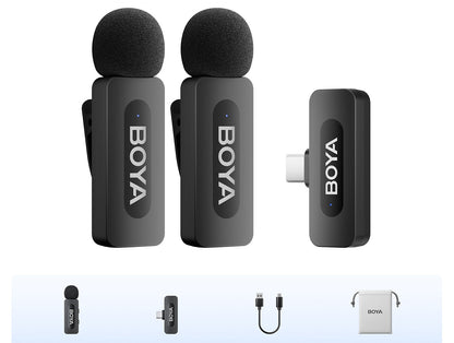 Wireless Lavalier Lapel Microphone – Rechargeable Noise-Cancelling Clip-On Mic for iPhone, Android, Camera, Live Streaming & Vlogging