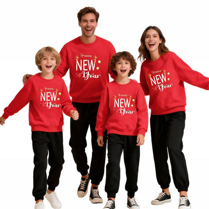Family Matching Christmas Sweatshirts – Mickey & Minnie Cotton Holiday Apparel for Parents and Children, Comfortable Festive Winter Wear