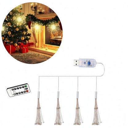 USB Hanging Firework Light – 270-LED DIY Starburst Fairy Lamp for Christmas, Garden Décor, Festival Garlands & Holiday Ambience