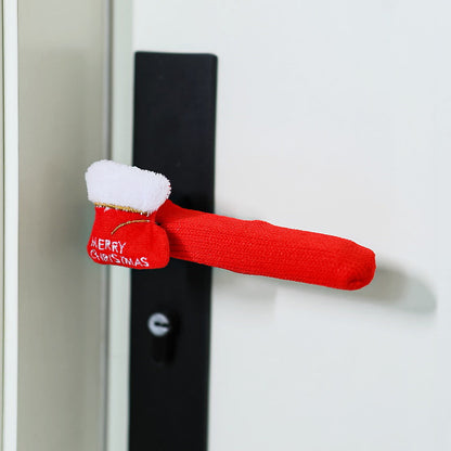 Christmas Door Handle Covers – Soft Hanging Santa and Snowman Bell Decorations for Home Entryways, Festive Accessories for Holiday Spirit