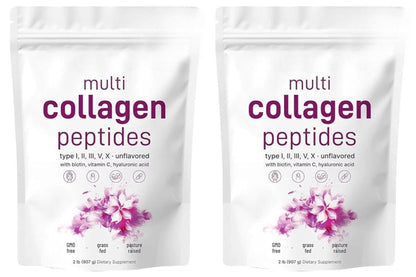 Multi Collagen Peptides Powder – Hydrolyzed Protein Blend with Types I, II, III, V and X for Convenient Daily Collagen Supplementation