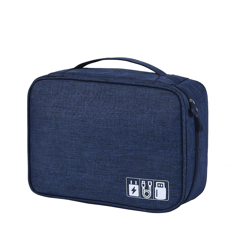 Seagull Nylon Tech Organizer Case – Two-Layer Electronic Gadget Storage Bag for Hard Drives, Cables, Pen Drives & Travel Accessories, 24×18×10 cm