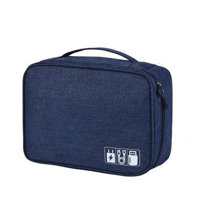 Seagull Nylon Tech Organizer Case – Two-Layer Electronic Gadget Storage Bag for Hard Drives, Cables, Pen Drives & Travel Accessories, 24×18×10 cm