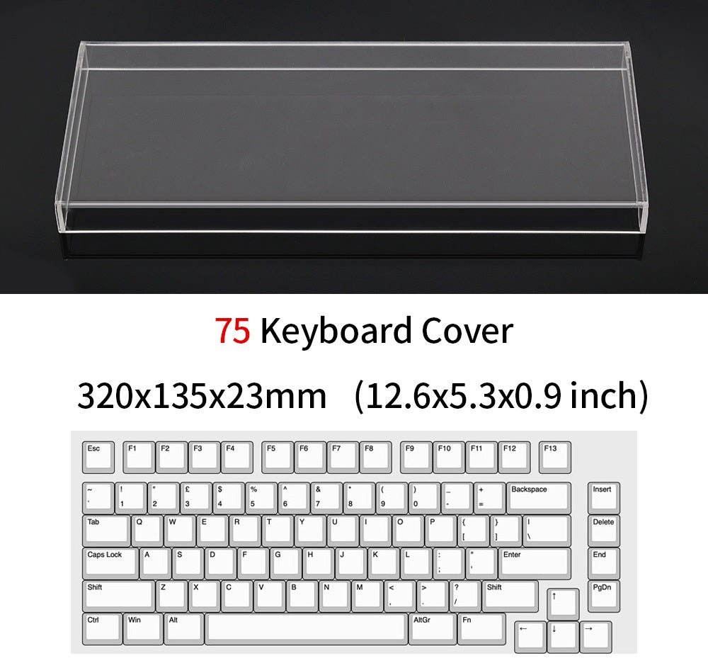 Acrylic Mechanical Keyboard Dust Cover – Transparent Pet-Proof Air Shield for 40% 60% 65% 75% Keyboards with Waterproof Protection & Dust Prevention