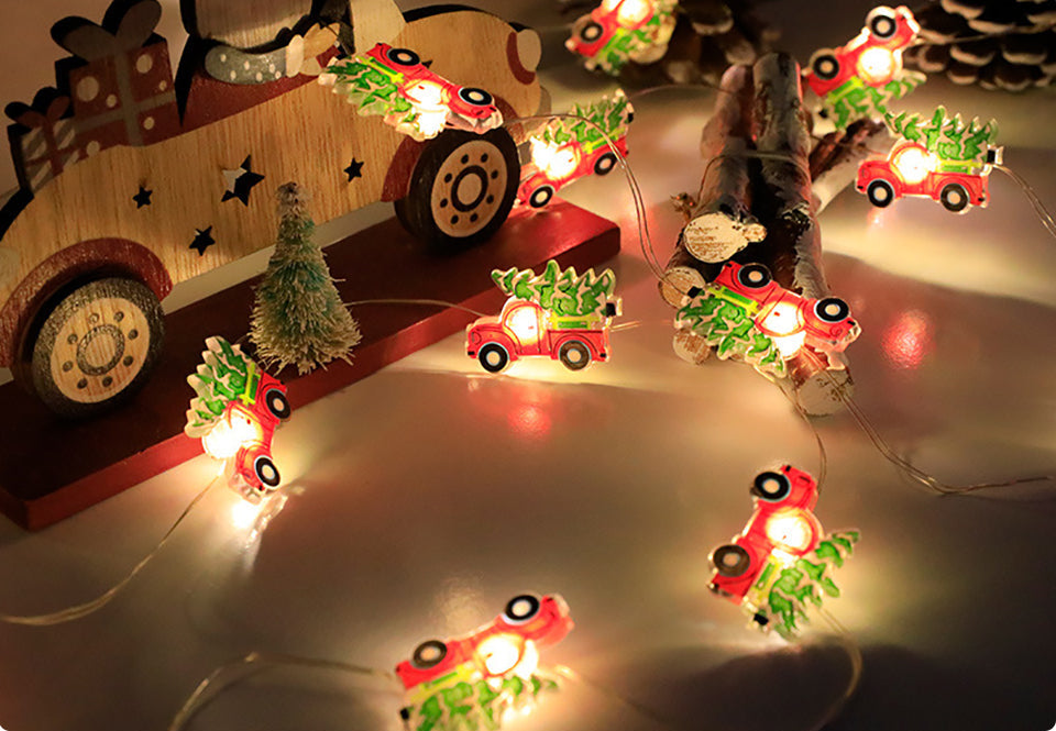 Santa Snowflake LED Fairy Lights – 2M Battery-Powered Christmas String Lights for Living Room, Bedroom, Party Décor, and Festive Home Atmosphere