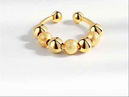 Micro-Motion Rotating Bead Ring – Round Bead Jewelry with Playful Spinning Detail for Stylish Everyday Wear, Stress Relief and Unique Gifting