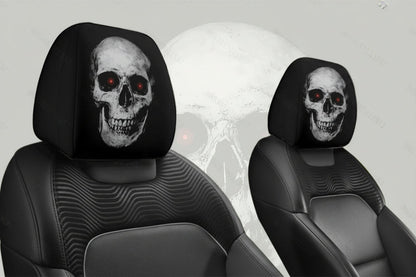 Scary Halloween Car Headrest Cover – Printed Creepy Face Seat Protector for Funny Vehicle Decorations, Haunted Themes and Spooky Seasonal Styling