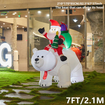 Christmas Inflatable Snowman & Santa - 8FT Giant Outdoor LED Garden Decoration for Holiday Parties, Front Yard Displays, Festive Winter Celebration Decor
