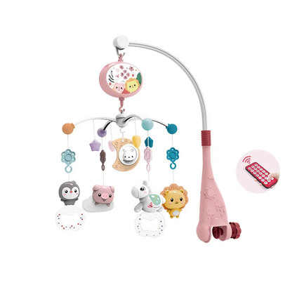 Baby Crib Mobile with Music and Lights - Remote Controlled Projection Toy for Infant Sleep and Development