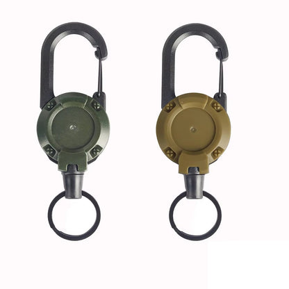 Retractable Wire Rope Keychain Holder – Anti-Theft Elastic Carabiner Hook for Backpack, Keys & Outdoor Travel Use