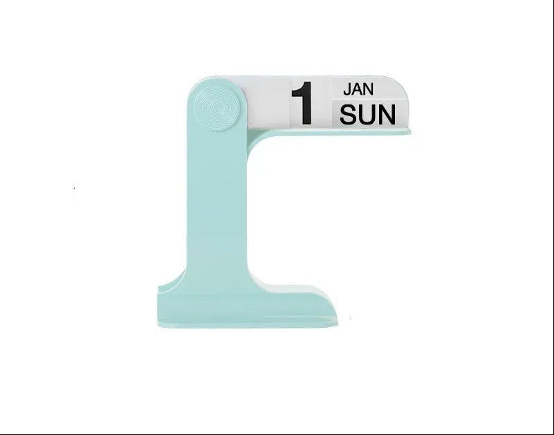 Modern Rotating Desk Calendar– Minimalist Desktop Planner with Black and White Design and One-Touch Operation for Home Office