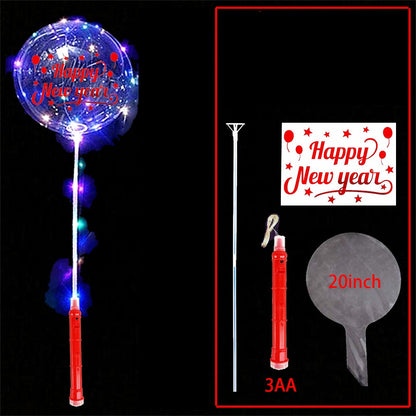 LED Light-Up BOBO Balloon Set – Flashing Handle Christmas & Birthday Party Balloons for Kids, New Year Toys, Festive Décor & Celebration Accessories