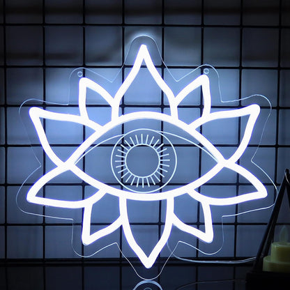 Green Evil Eyes Neon Sign – Gothic LED Wall Light for Game Rooms, Bedrooms, Man Caves and Parties with Bold Nighttime Decor