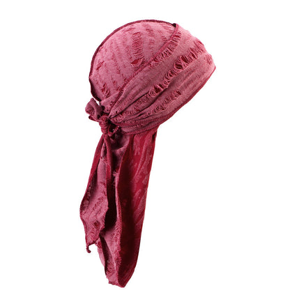 Vintage Hole Cotton Durag Headband – Long-Tail Pirate Style Bandana for Hip Hop Fashion, Cycling, and Trendy Urban Headwear