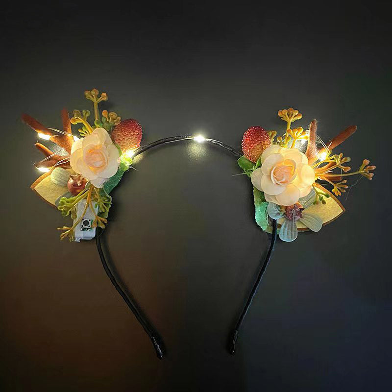 Christmas Light-Up Headband – LED Deer Ears Hair Clips & Accessories for Holiday Parties, New Year Celebrations & Cute Festive Gifting