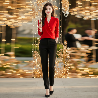 Women's  Merino Wool Cashmere Sweater – Thick Loose Fit Long Sleeve Pullover for Warm Autumn Winter Luxury and Everyday Comfort